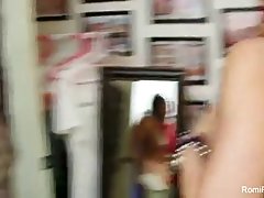 Big titted brunette and her best friend are getting ready for their performance, in the backstage