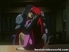 Red haired Anime chick spreads her legs wide open to get her perfectly shaved pussy licked