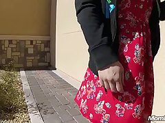 Nasty milf is rubbing her wet pussy, while on the front seat of her lover’s car