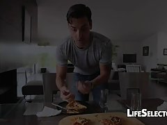 Elsa Jean is getting fucked after she came home from work and took her clothes off